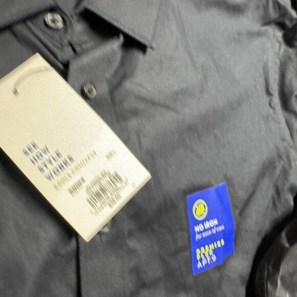 (3) Apt. 9 Premier Flex NWT No Iron Long Sleeve Dress Shirt Men's L Black Gray - Picture 8 of 8